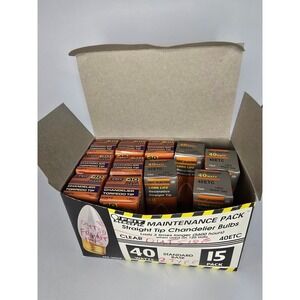 11 Vtg FEIT Electric 40-Watt Clear Candelabra Flame Tip Light Bulbs